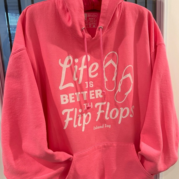 Tops - Life Is Better In Flip Flops Pink Hoodie